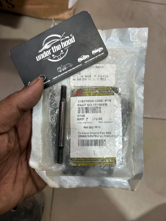 Crankcase Dowel Stud (M6×75, Bottom Joint) for Royal Enfield Bullet/Electra/Lightning | 111864/B | Genuine OEM