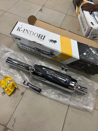 Silmen/Silman Indori Silencer with Plate – Direct Fit for Royal Enfield Meteor 350 & Classic Reborn 350 (J-Series)
