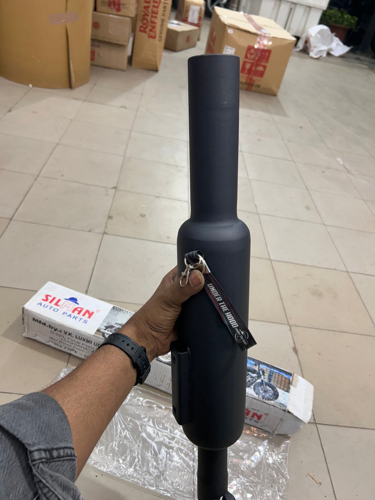 Silman Short Punjab Big Mouth 57mm Black Silencer for Classic 350 Reborn, Meteor 350 & Bullet 350 J-Series | LSM4-B