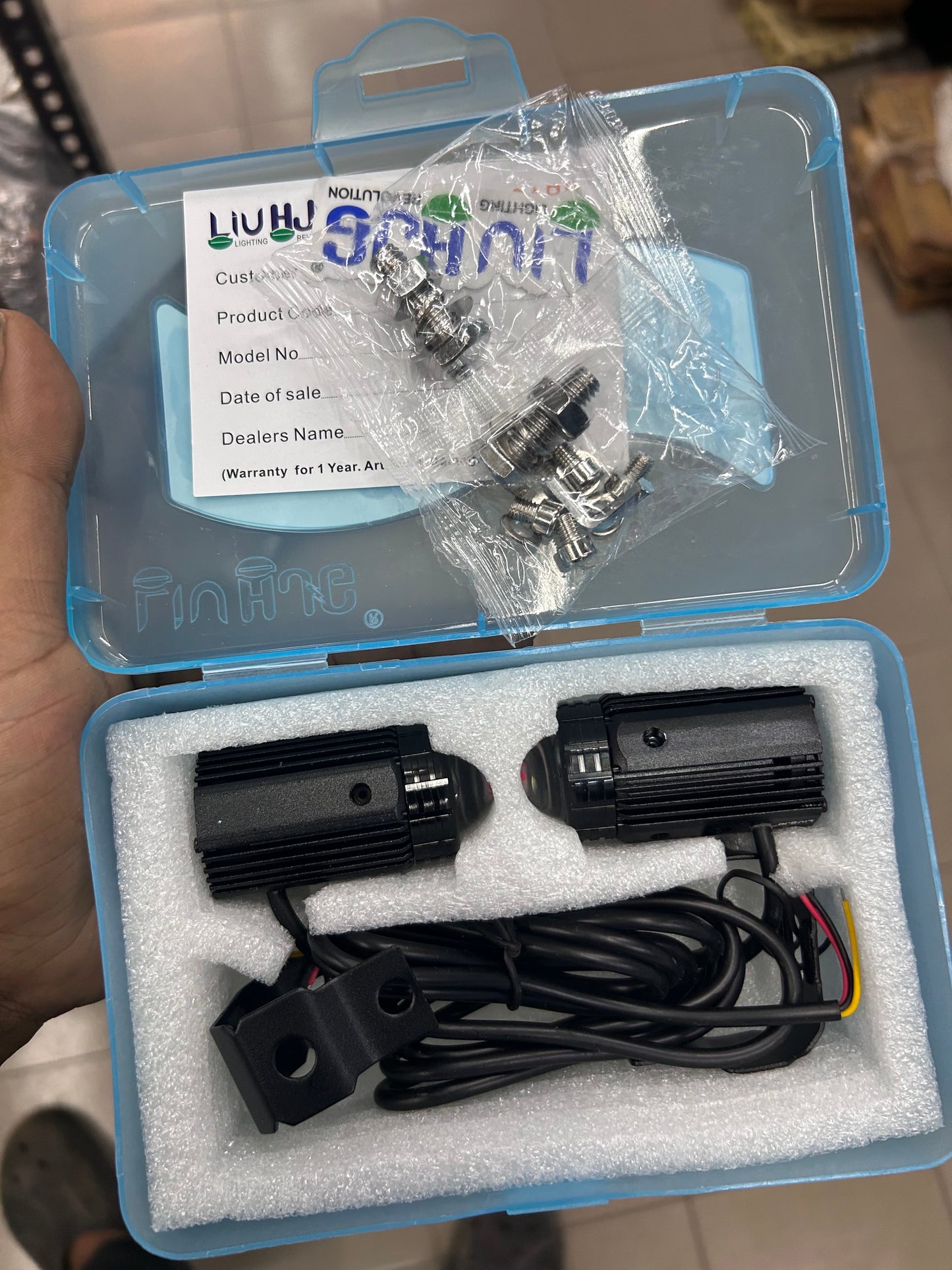 HJG Mini Drive Fog Light with Red Devil DRL & Flasher – Compact White/Yellow Projector | Universal Fit for Bikes, Scooters & Cars (Set of 2)