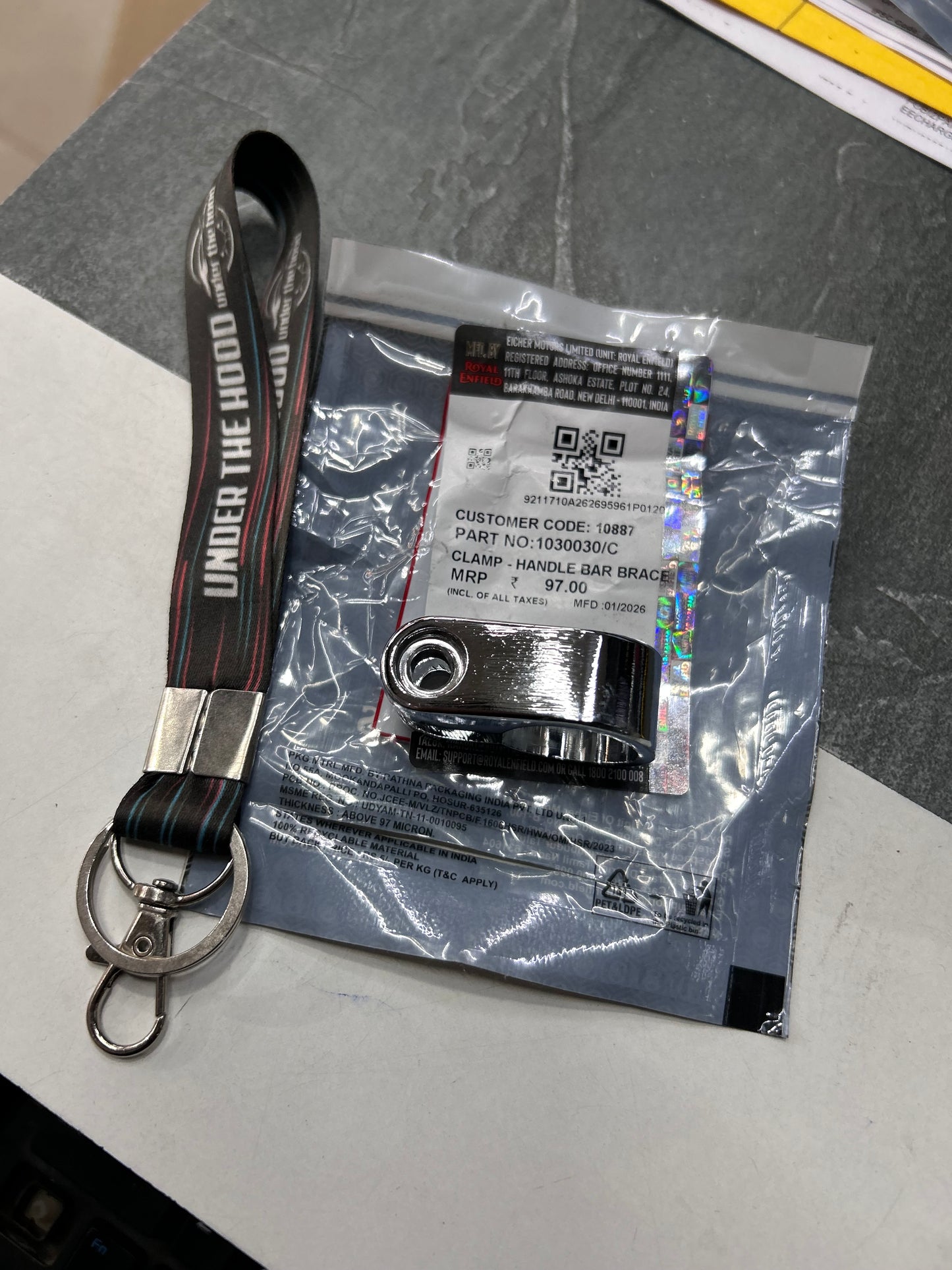 Royal Enfield 1030030/C Clamp – Genuine Handle Bar Brace Mount for Interceptor 650 2 Pcs