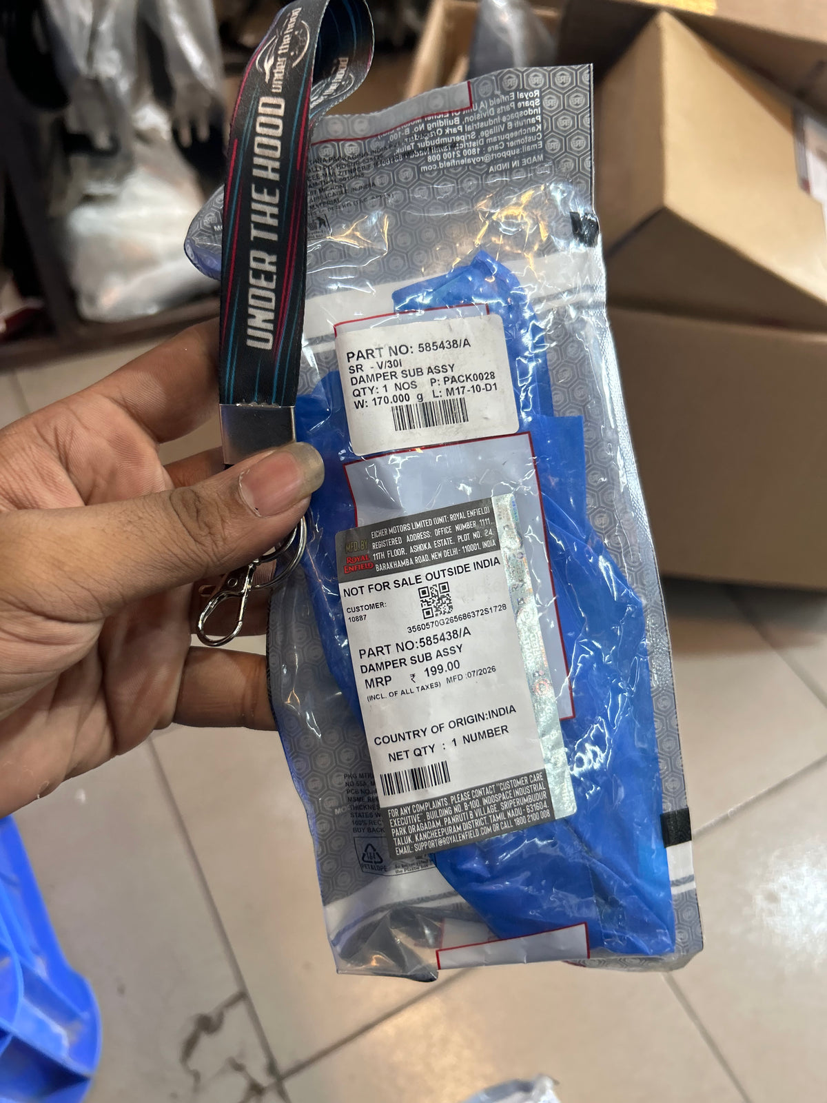 Royal Enfield Continental GT 535 Handlebar Damper / Bar-End Counterweight Sub-Assembly – 585438/A