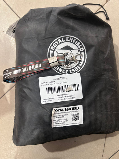 Royal Enfield Black Pleated Seat Cover KXA00134 — OEM Seat Cover for Meteor 350