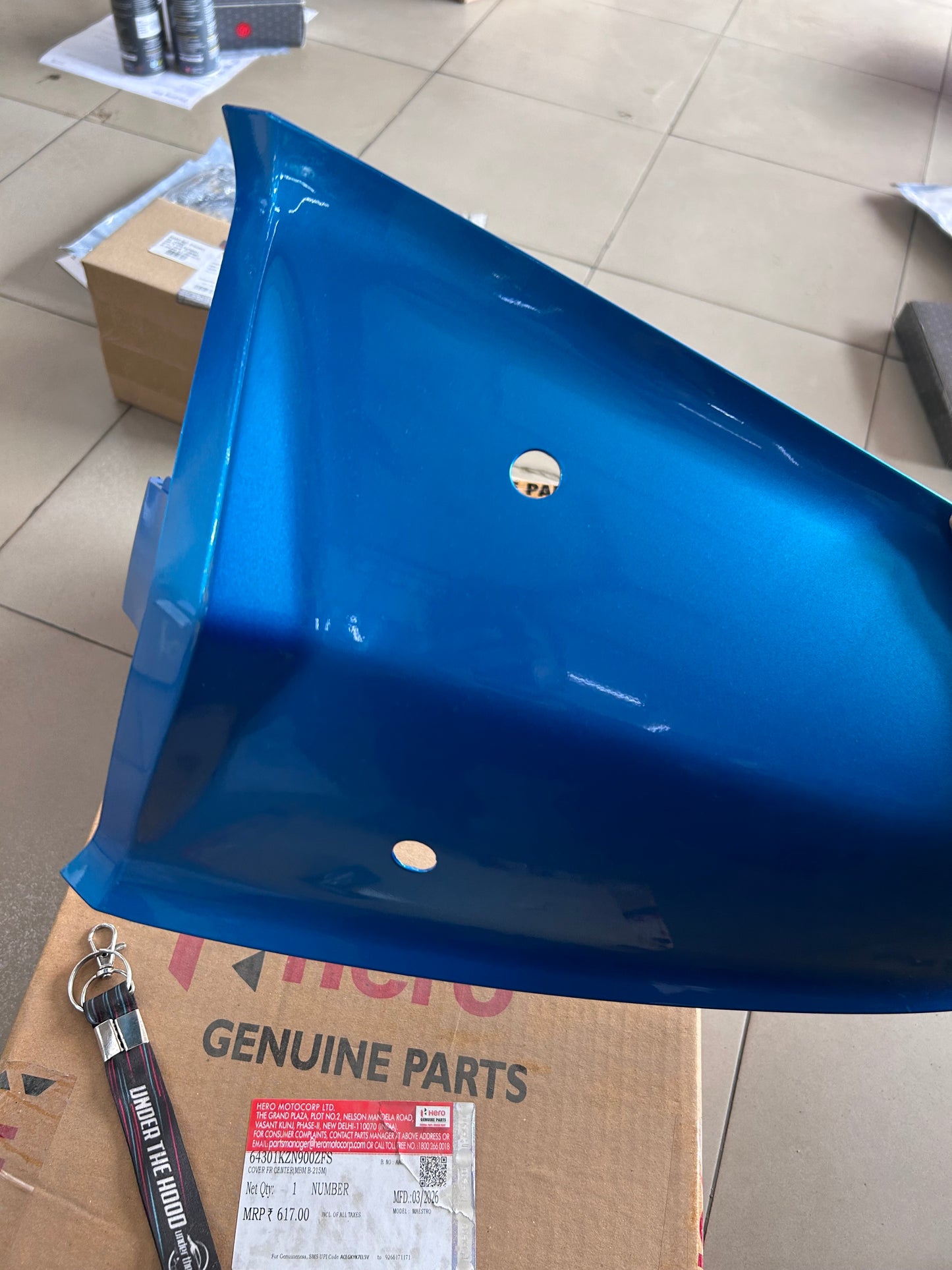 Hero Maestro Front Center Cover Blue MBM B-215M | Genuine Front Body Panel | 64301KZN900ZFS