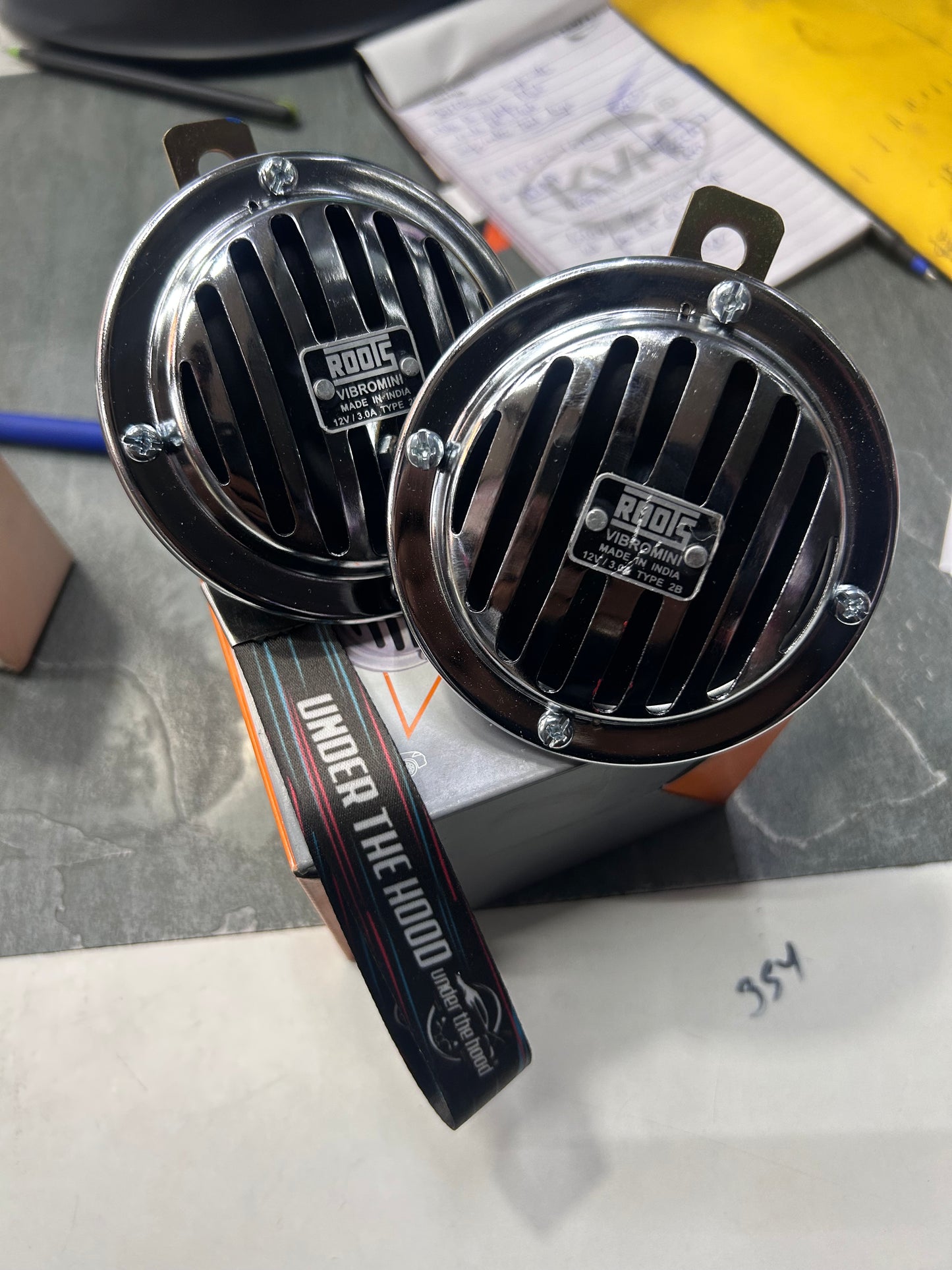 Roots Vibromini 12V Horn – Compact, Loud Horn for Royal Enfield, Bikes & Cars (High/Low Tone)