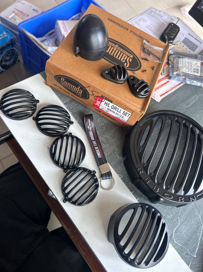 Sampda H/L Grill Set for Royal Enfield Classic 350 Reborn / New Standard – LED Indicator Model or Halogen Indicator Model