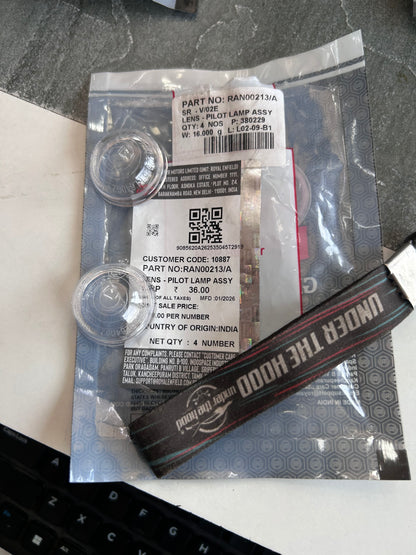 Royal Enfield Pilot Lamp Lens / Parking Light Lens (W5W Pilot Lamp Assy) – RAN00213/A | Bullet / Classic / Electra (Verify by Part No.)