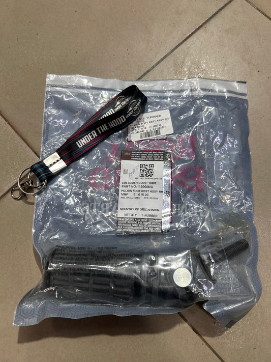 Genuine Royal Enfield Pillion Foot Rest Assy (RH) for Thunderbird X BS4 | 1120008/D
