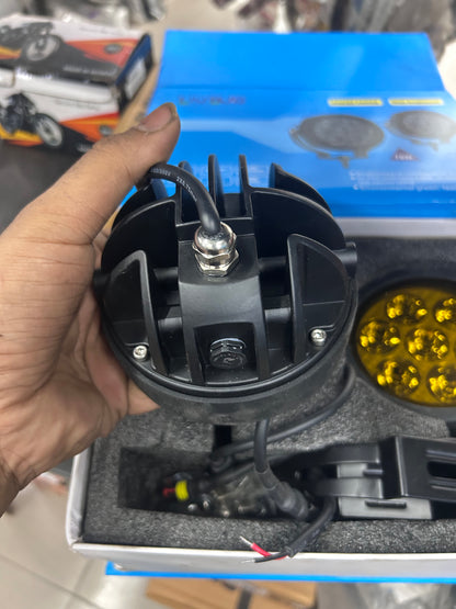 LIU HJG 70W 7-LED Round Fog / Driving Lights (Yellow) – Pair | DC 9–36V | IP68