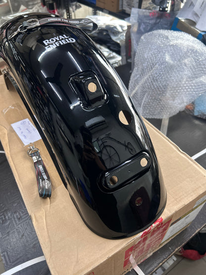 Rear Mudguard / Rear Fender with Sticker (Gloss Black) for Royal Enfield Classic 350 Reborn (Redditch Grey) – RAQ00466/B