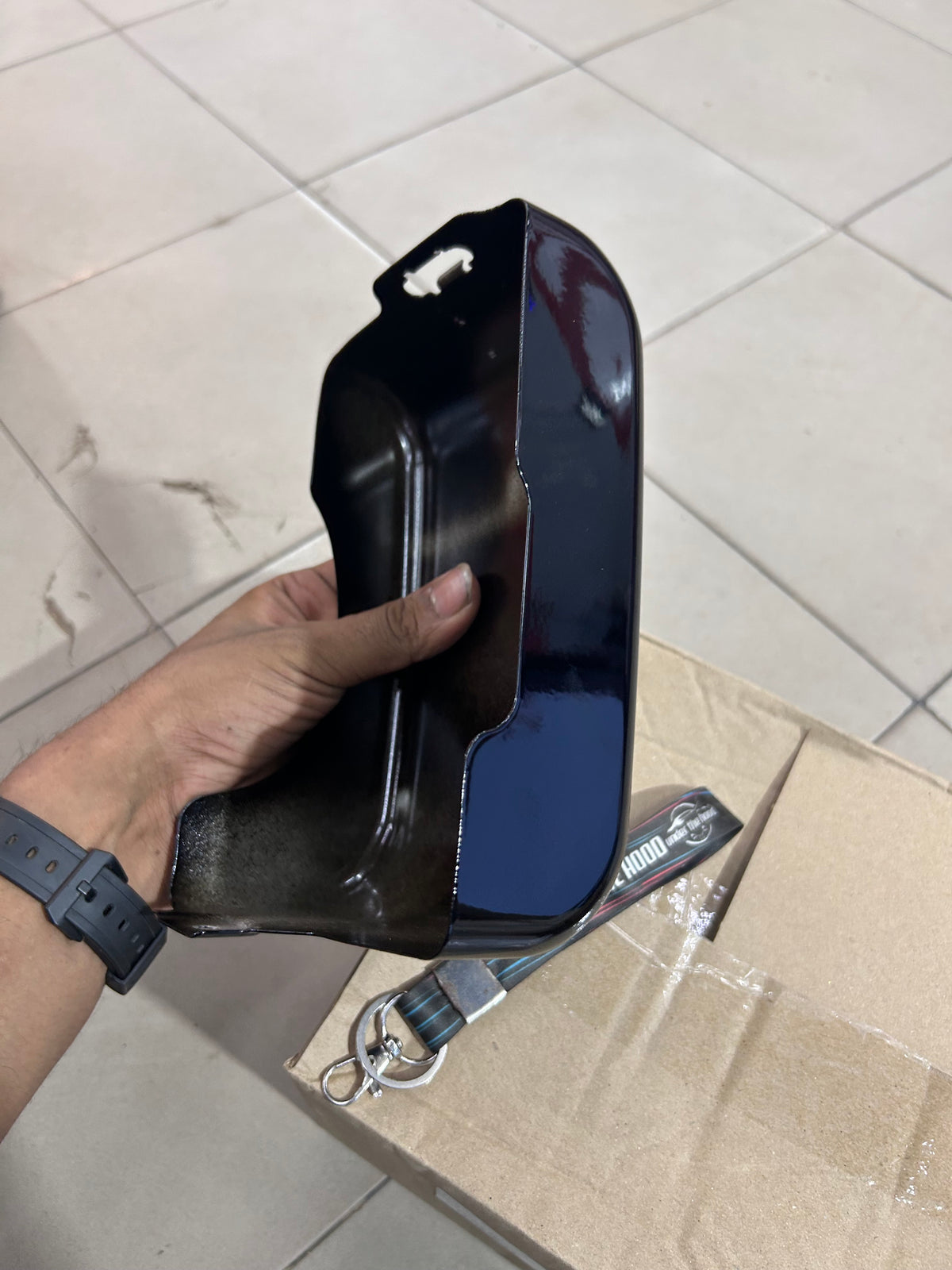 Royal Enfield Bullet 350 J-Series RH Rectangular Side Box Assembly – Gloss Black – RAV00759/A