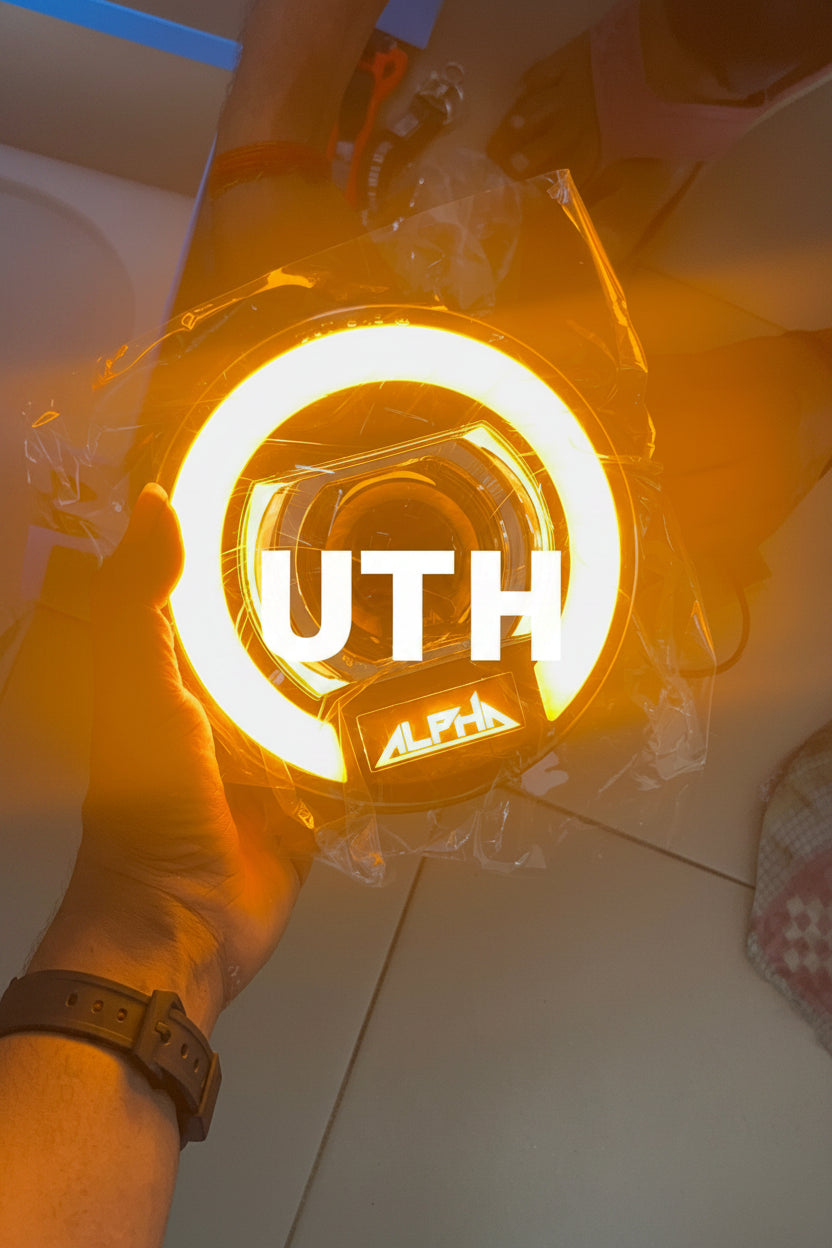 LIU HJG Alpha 7 Inch LED Projector Headlight for Royal Enfield & Universal Round Housing