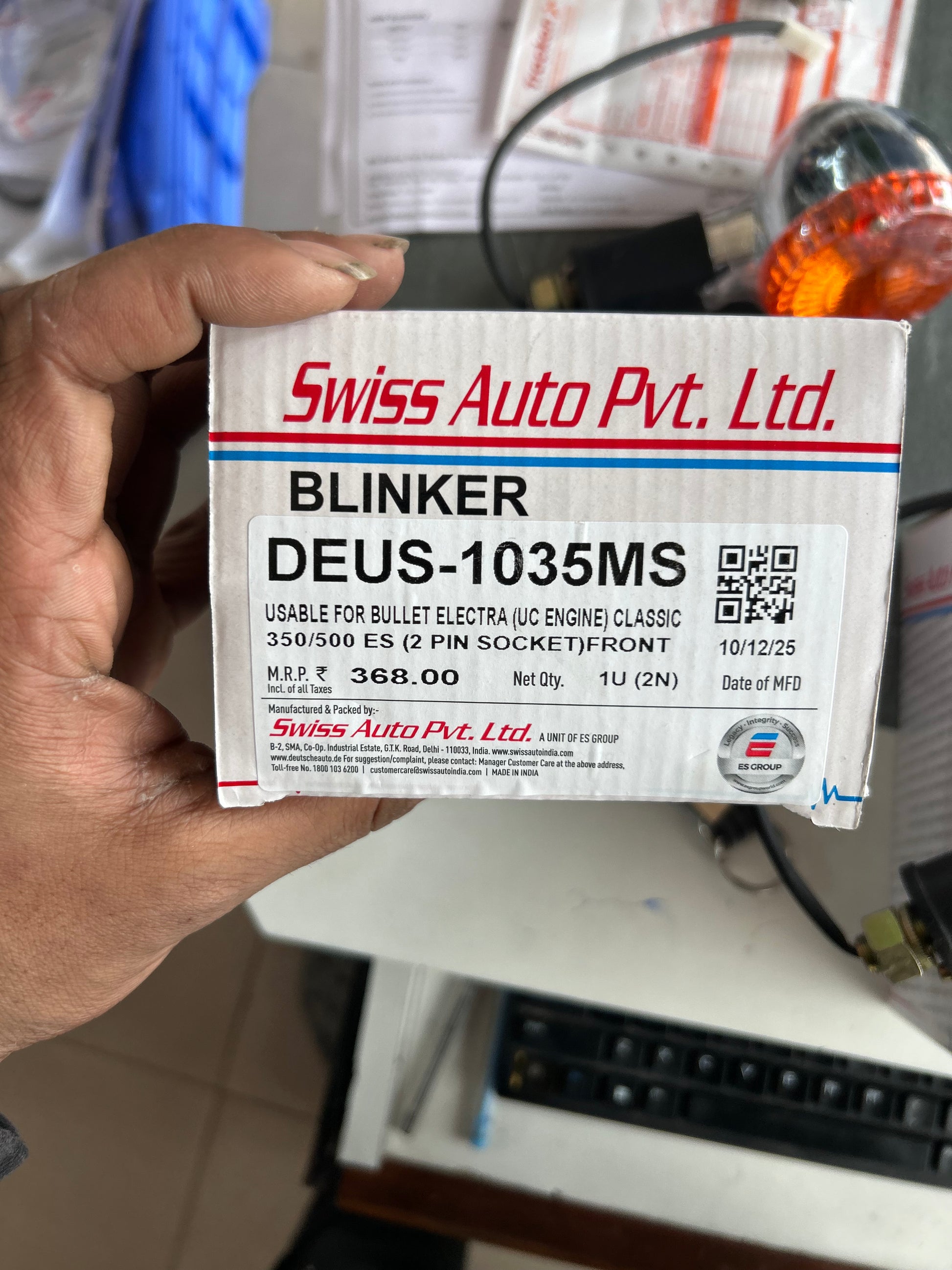 2 pin connector wiring for Swiss Auto DEUS-1035MS Royal Enfield UCE indicator