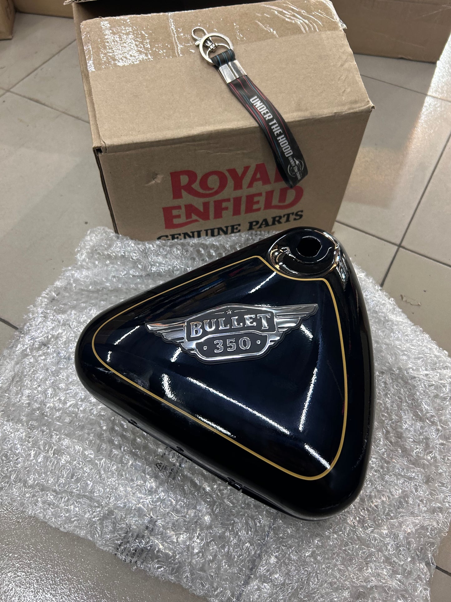 Genuine Royal Enfield Bullet 350 UCE (Kick Start) Air Filter Box Assembly with Sticker – Black – 801624