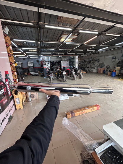 SILMEN LONG PUNJAB SILENCER CHROME FOR ALL ROYAL ENFIELD