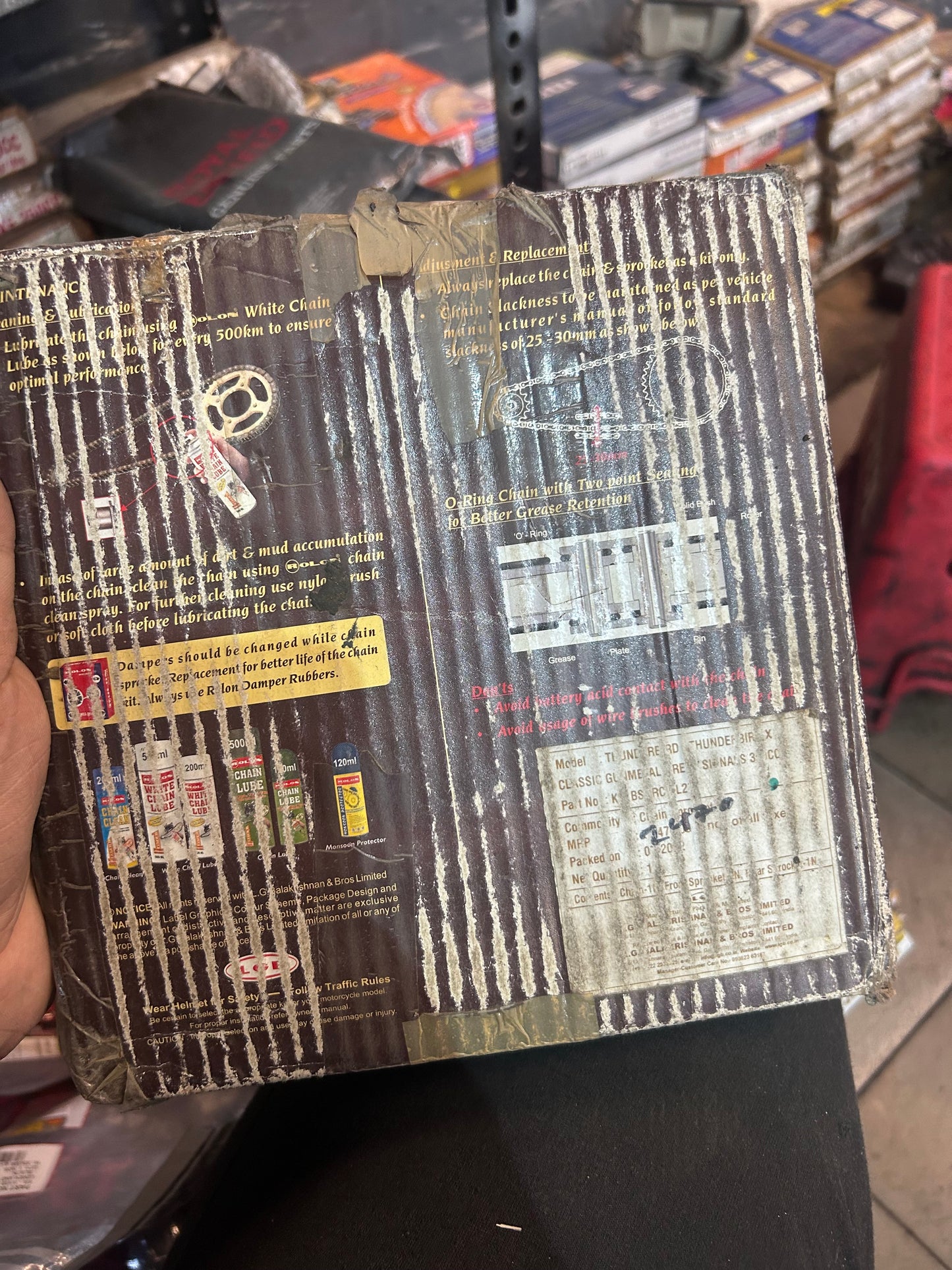 Buy Rolon Brass Chain & Sprocket Kit (KIT BSORC CL22) for Royal Enfield Thunderbird 350, Classic 350 UCE (Double Disc / Gunmetal Grey / Signals).