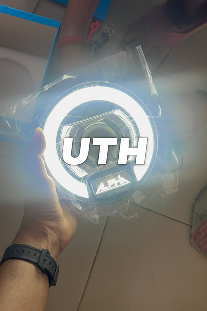 LIU HJG Alpha 7 Inch LED Projector Headlight for Royal Enfield & Universal Round Housing