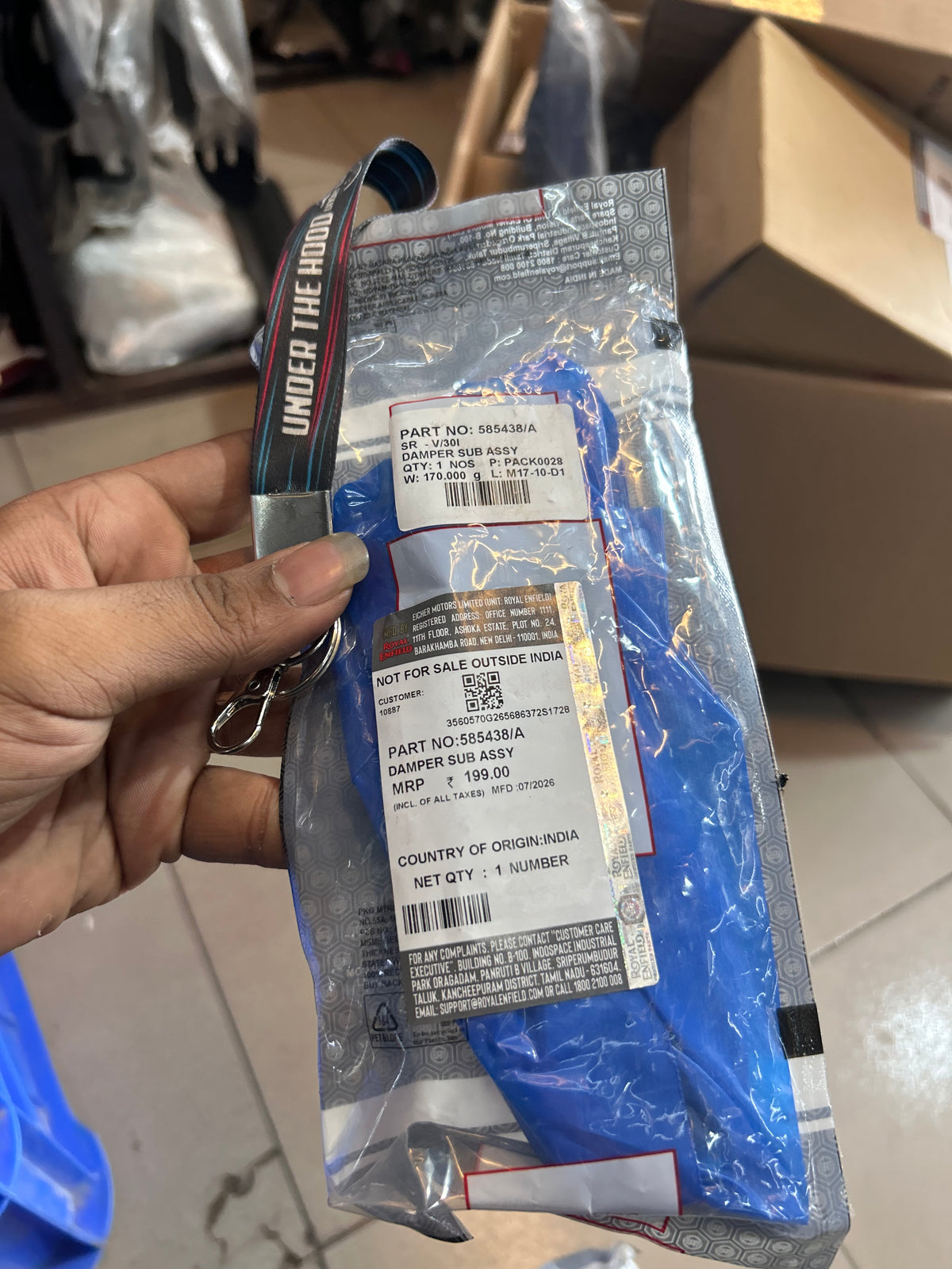 Royal Enfield Continental GT 535 Handlebar Damper / Bar-End Counterweight Sub-Assembly – 585438/A
