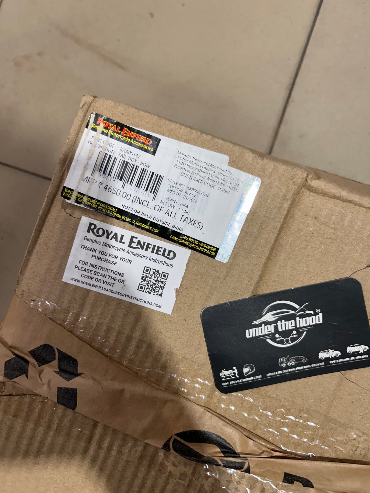 Royal Enfield Hunter 350 Tail Tidy ROW – Genuine OEM Fender Eliminator / Number Plate Mount KXA00142