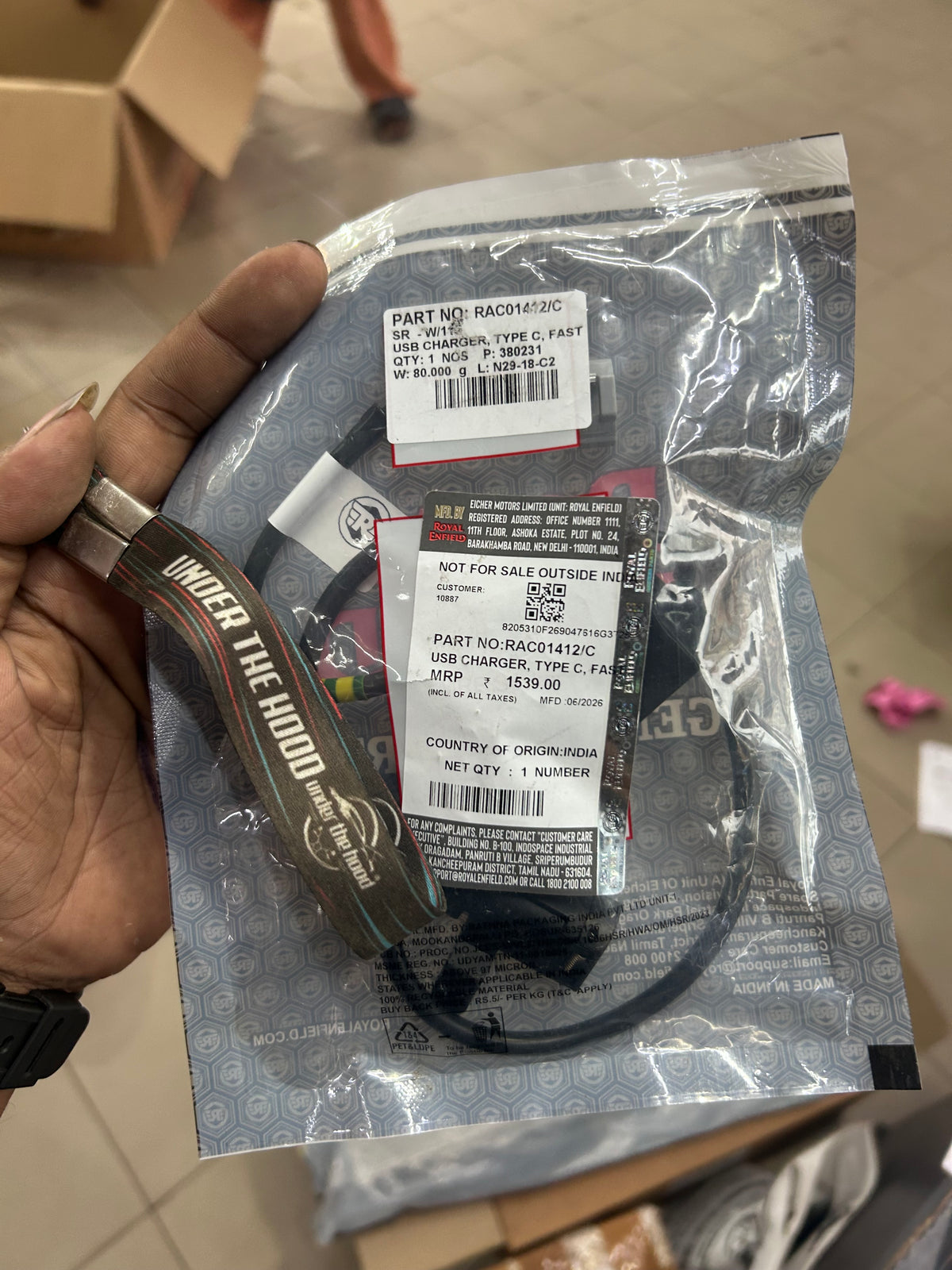 Royal Enfield USB Charger – Type-C Fast (RAC01412/C) – Genuine OEM for Hunter 350 (BS6)