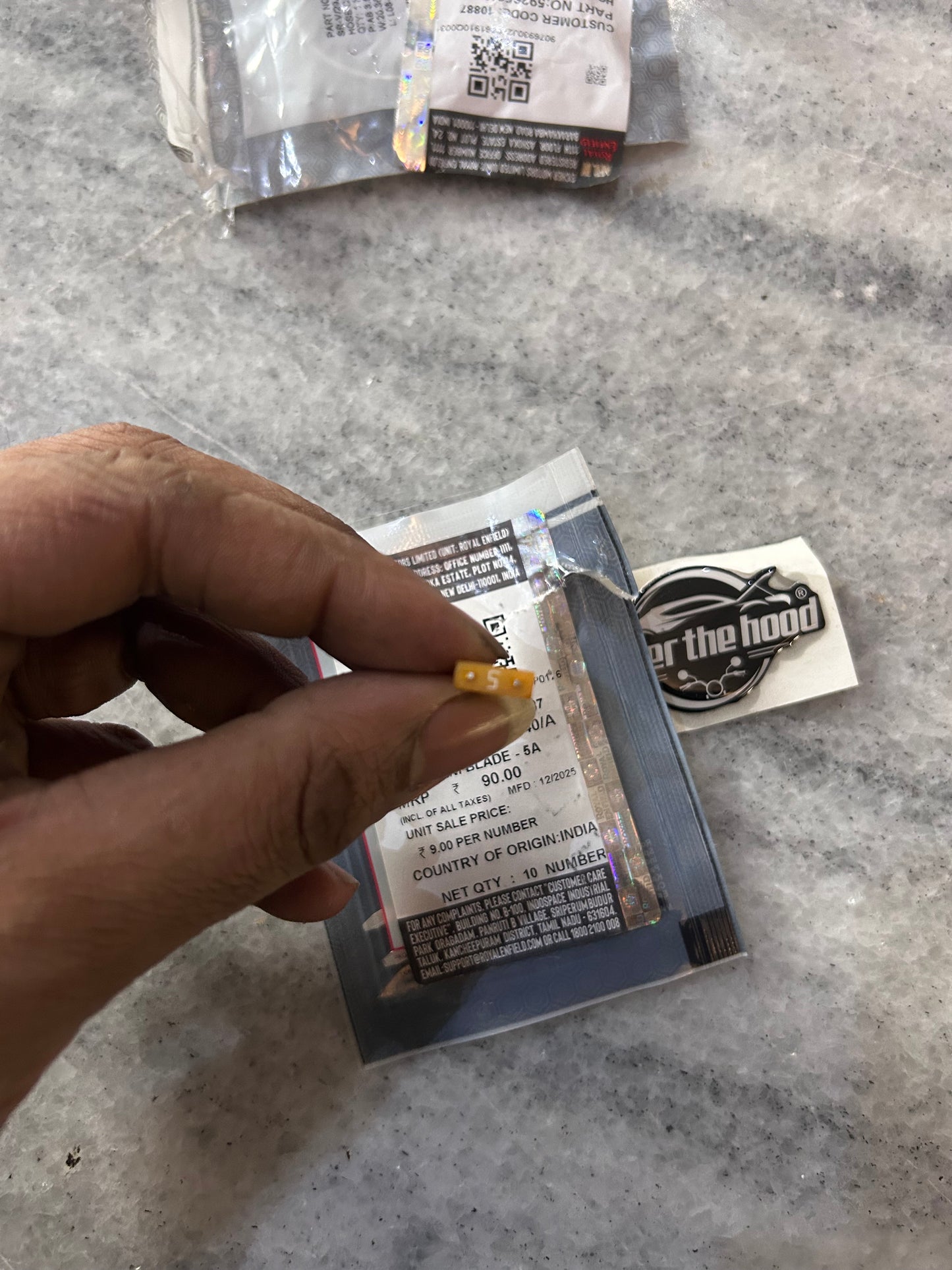Royal Enfield Mini Blade Fuse – 5A (Electrical OE) — Classic 350 ABS BS4 (confirmed) — RAC00140 / RAC00140/A