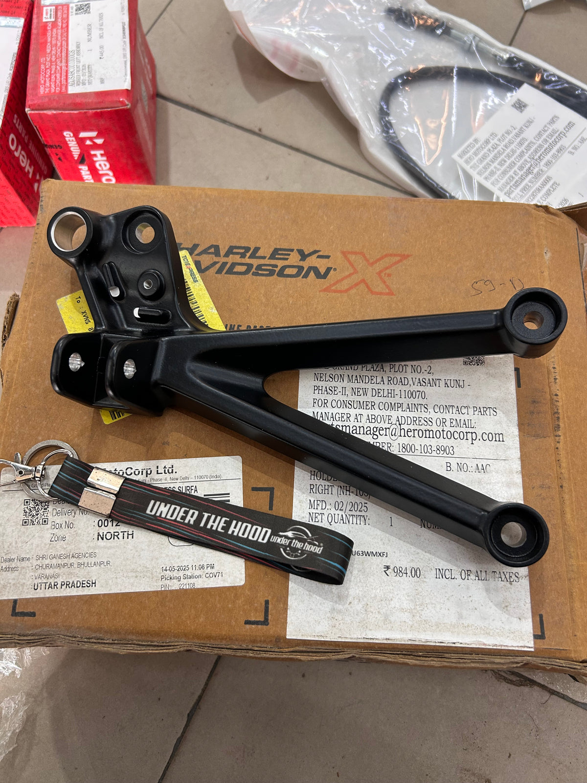 Harley-Davidson X440 / X440T Right Pillion Footrest Holder Bracket | Matte Black | HDH50701ACJ000GS