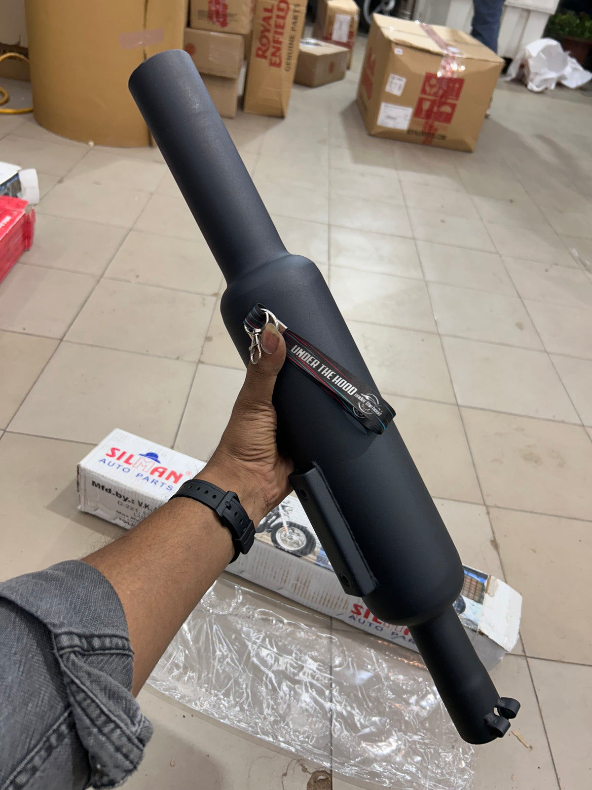 Silman Short Punjab Big Mouth 57mm Black Silencer for Classic 350 Reborn, Meteor 350 & Bullet 350 J-Series | LSM4-B