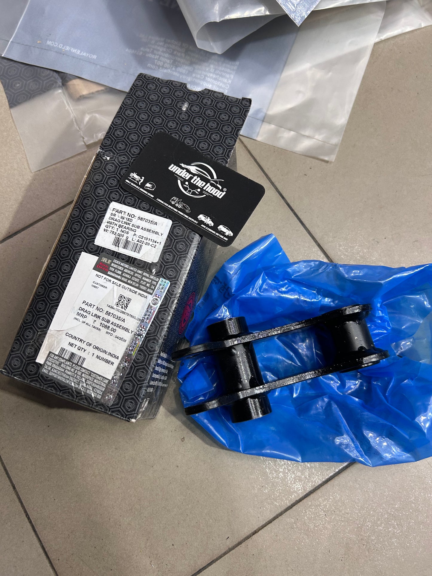 Drag Link Sub Assembly with Bearing (Rear Suspension Linkage) for Himalayan 411 / Scram 411 – 587035/A