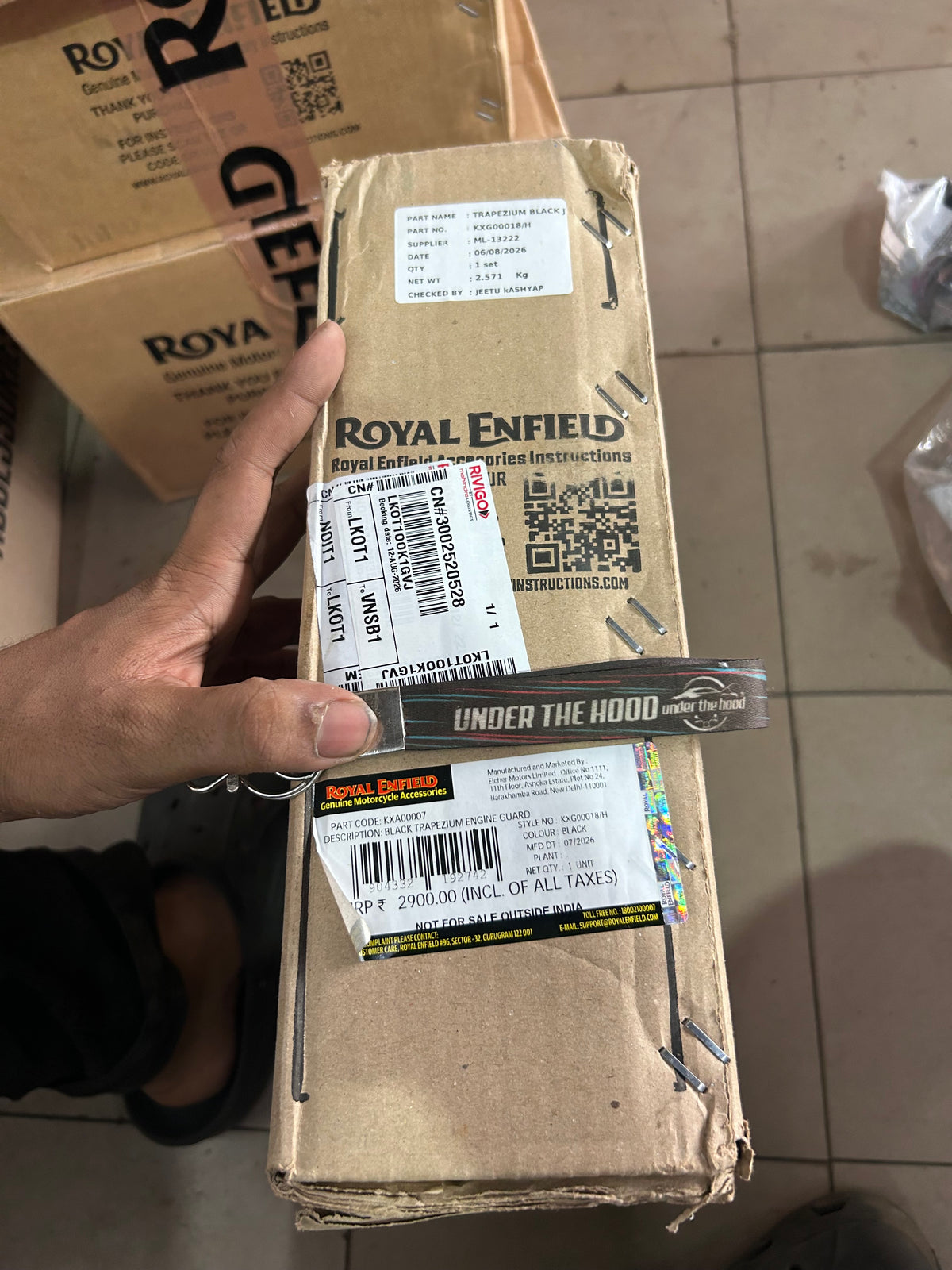 Royal Enfield Black Trapezium Engine Guard – Meteor, Classic, Bullet & Goan 350 KXA00007