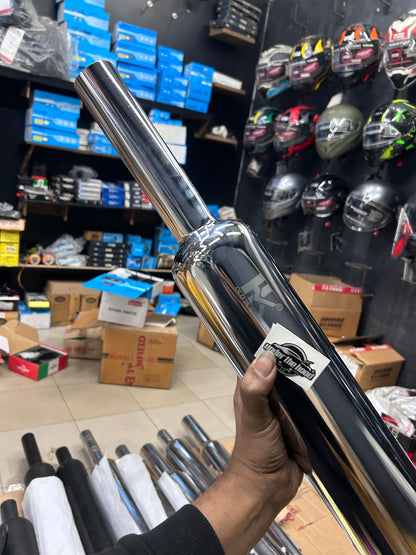 HK Long Punjab Silencer Small Mouth (Chrome) for Classic 350 Reborn & Bullet 350 J-Series (HK-LP-LONG-SM)