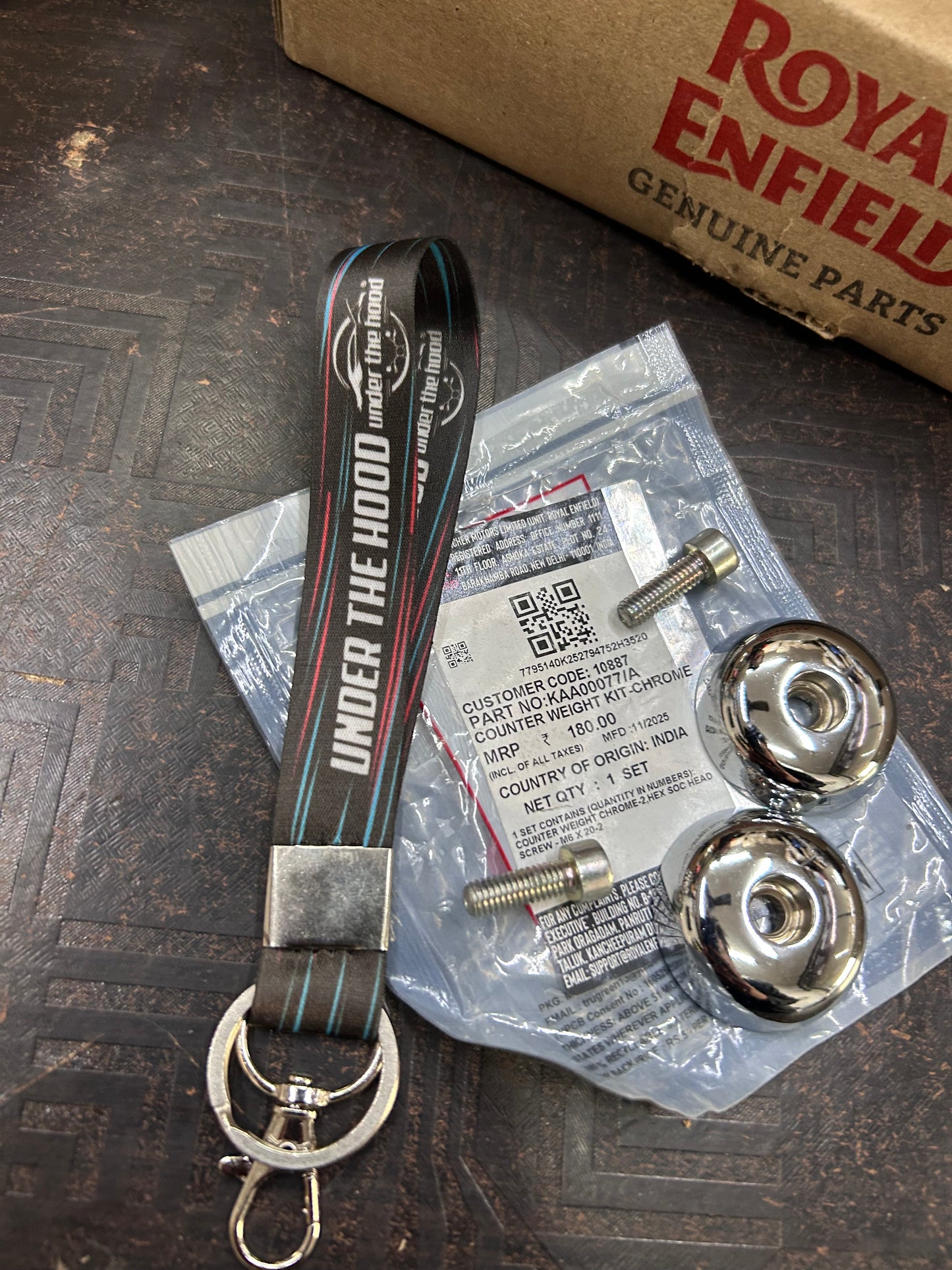 Royal Enfield KAA00077/A – Counter Weight Kit (Chrome) for All New Classic 350 (Reborn) & Meteor 350 | Genuine OEM