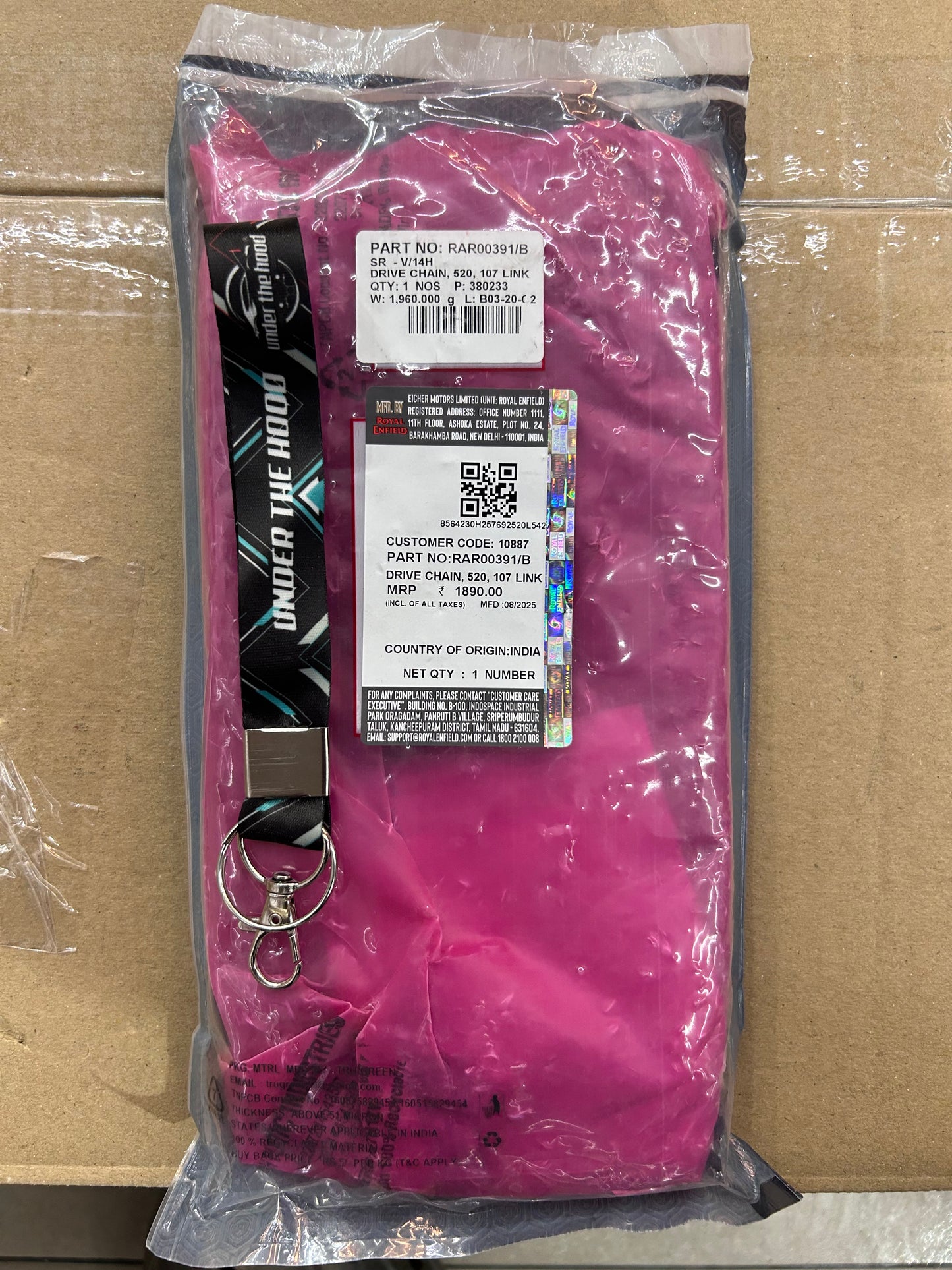 Royal Enfield OEM Drive Chain 520 – 107 Link (Part No. RAR00391/B) | Fits Classic 650, Super Meteor 650 Series