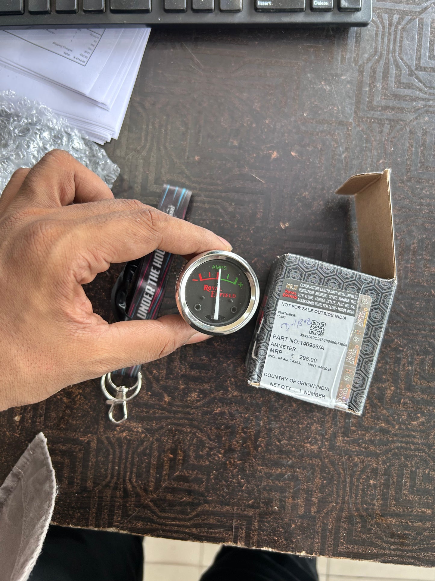 Royal Enfield Bullet Machismo Self-Start 8A Ammeter – 146996/A