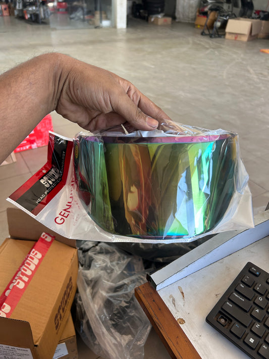Studds Thunder Rainbow Visor – Iridium Finish Multicolor Shield for Studds Thunder Helmet