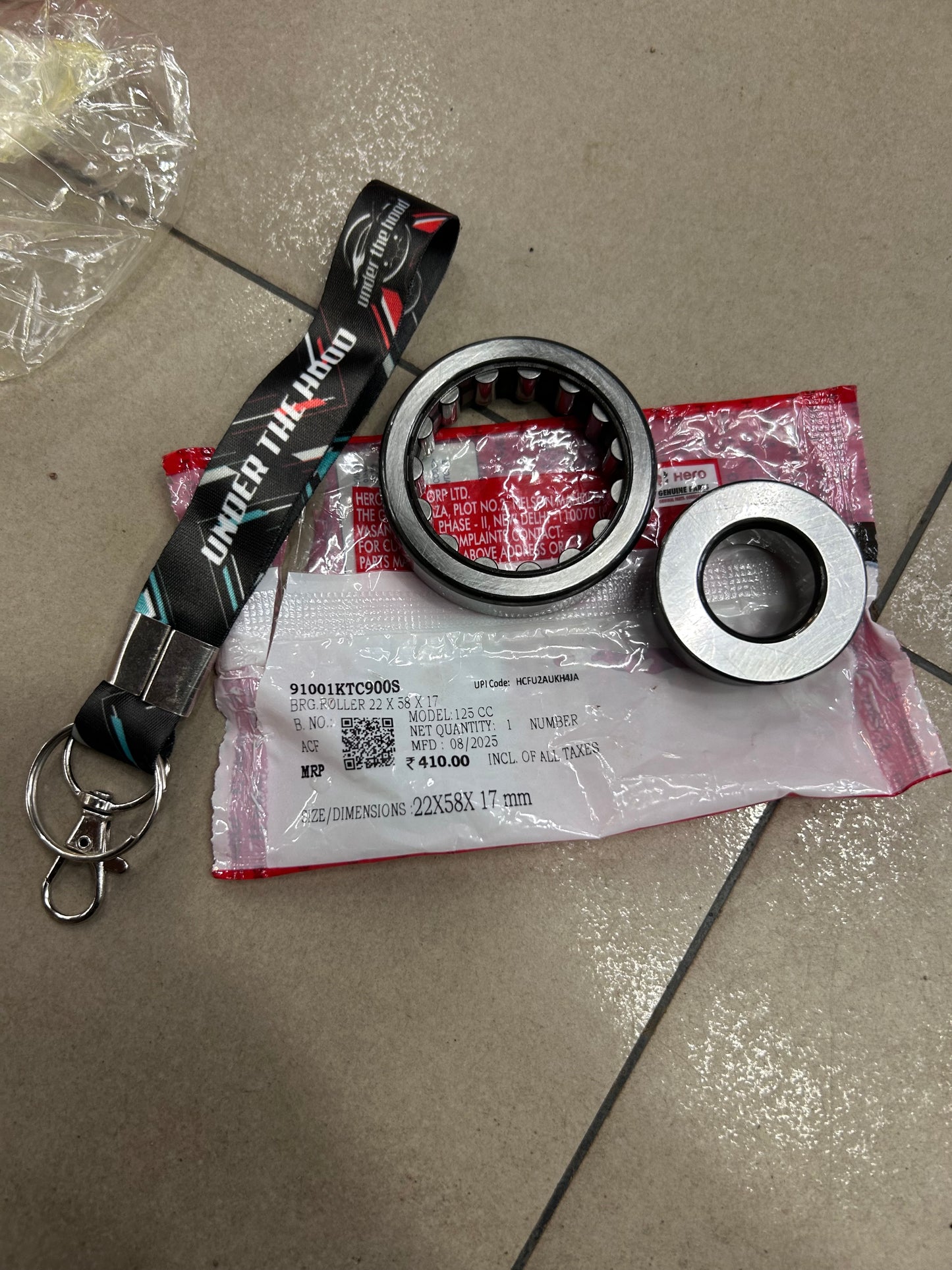 Hero 91001KTC900S Roller Bearing 22×58×17 – Fits Glamour / Super Splendor