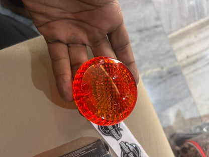 582648/A – Indicator Lens (Amber) for Royal Enfield Bullet 350 UCE, Classic 350 UCE, Classic 500 EFI/UCE, Electra 350 UCE, Standard 350 – Genuine OEM “Trafficator” Lens