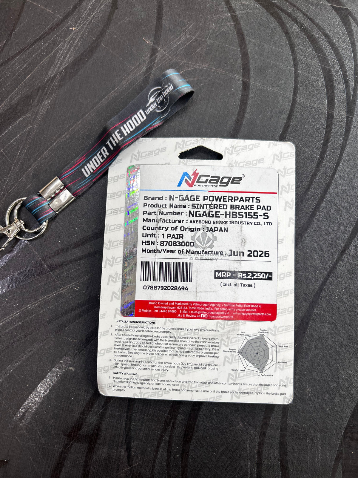 NGage HBS 155 Sintered Brake Pads – Front: Meteor/Hunter/Classic 350, Himalayan 410, NS200, MT-15 | Rear: Super Meteor/Shotgun 650 & More