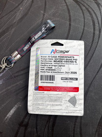 NGage HBS 155 Sintered Brake Pads – Front: Meteor/Hunter/Classic 350, Himalayan 410, NS200, MT-15 | Rear: Super Meteor/Shotgun 650 & More