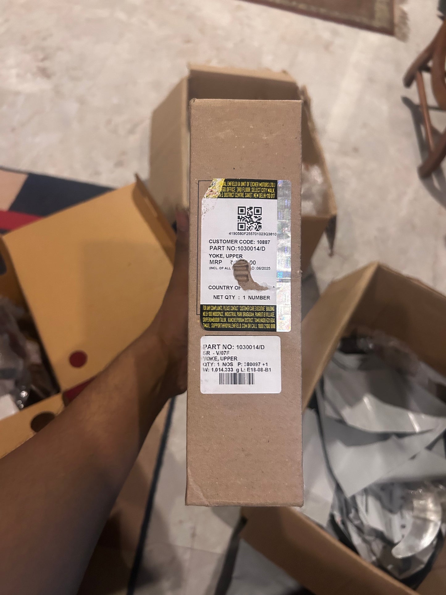 Royal Enfield 1030014/D – Upper Yoke (Top Clamp) for Interceptor 650