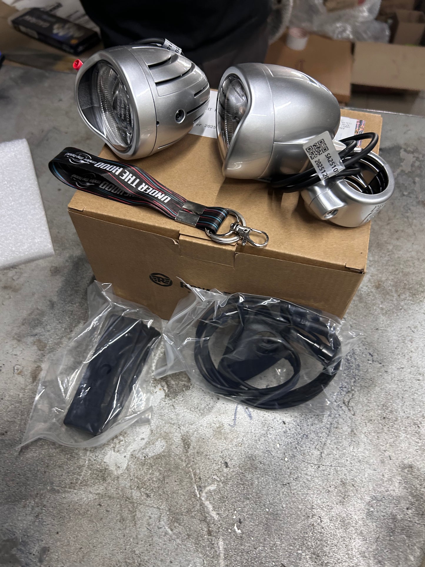 Royal Enfield Silver LED Fog Lights KXA00064 — Genuine RE Accessory / Auxiliary Lights