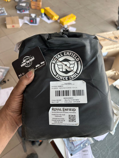 Royal Enfield Black Pleated Seat Cover KXA00123 — Genuine RE Dual Seat Cover for Bullet 350