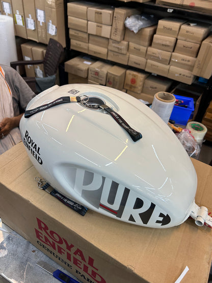 Royal Enfield Fuel Tank Assembly with Sticker White RAK01768/A for Hunter 350 Dapper