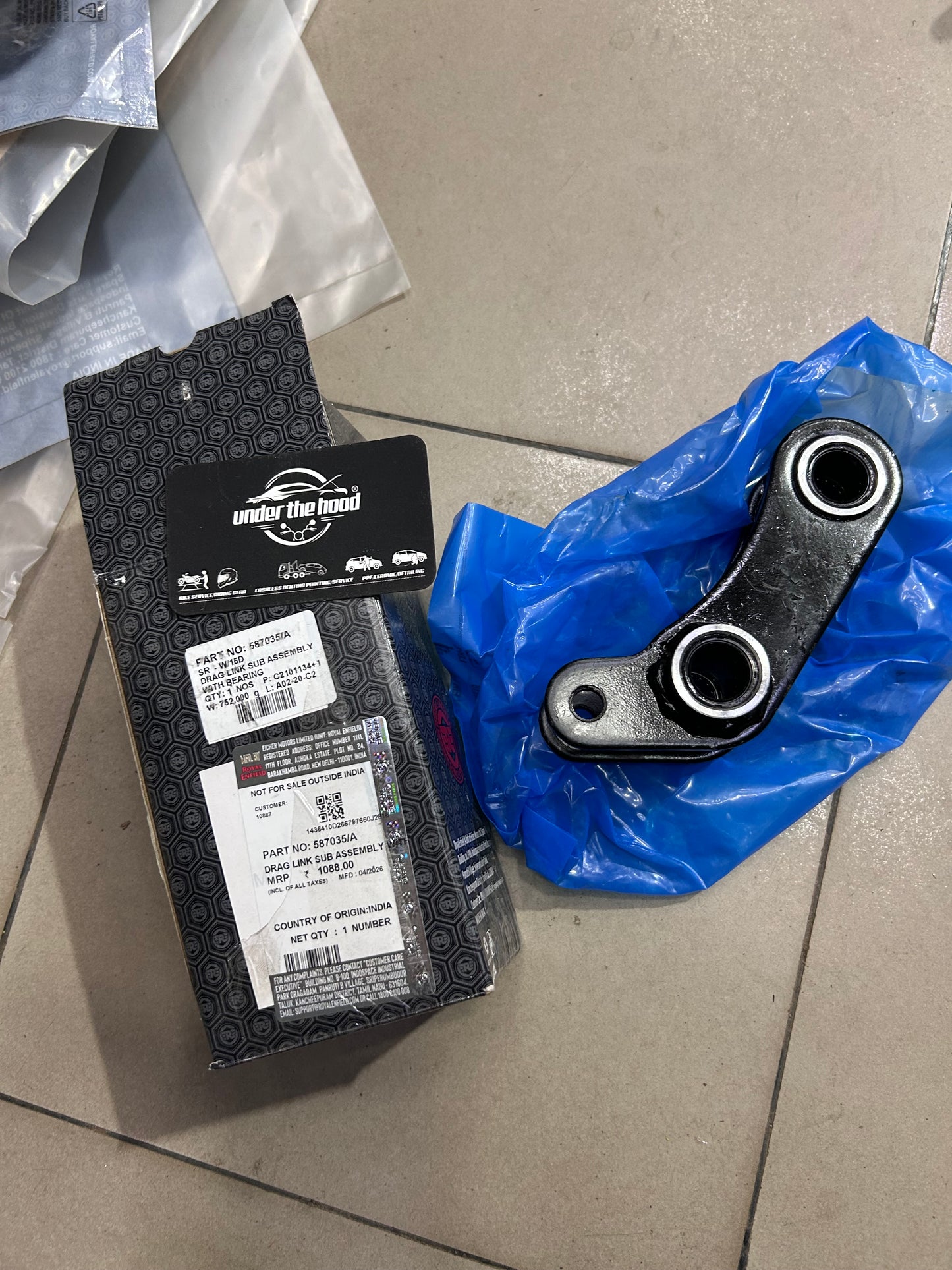 Drag Link Sub Assembly with Bearing (Rear Suspension Linkage) for Himalayan 411 / Scram 411 – 587035/A