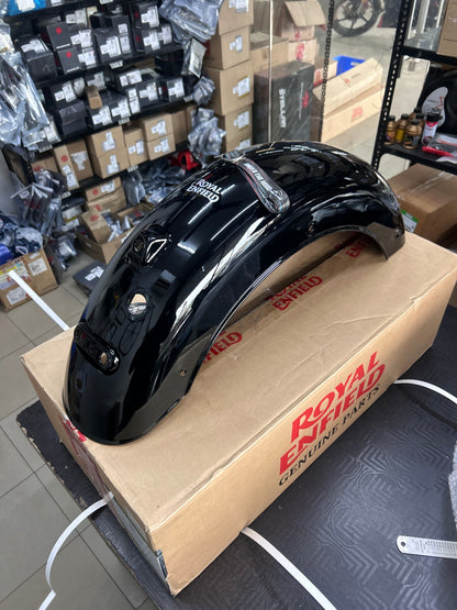 Rear Mudguard / Rear Fender with Sticker (Gloss Black) for Royal Enfield Classic 350 Reborn (Redditch Grey) – RAQ00466/B
