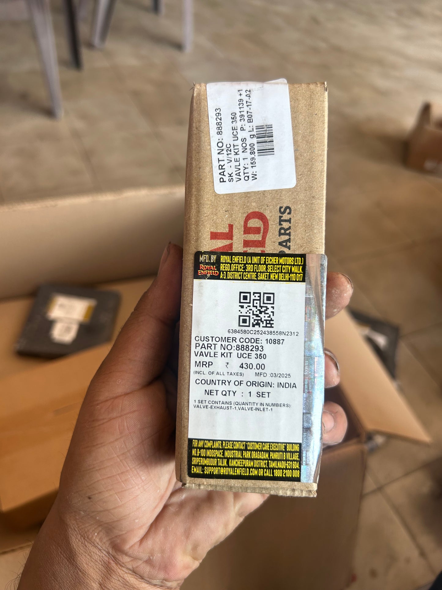 Royal Enfield 888293 Valve Kit – Intake & Exhaust Valves for UCE Engine