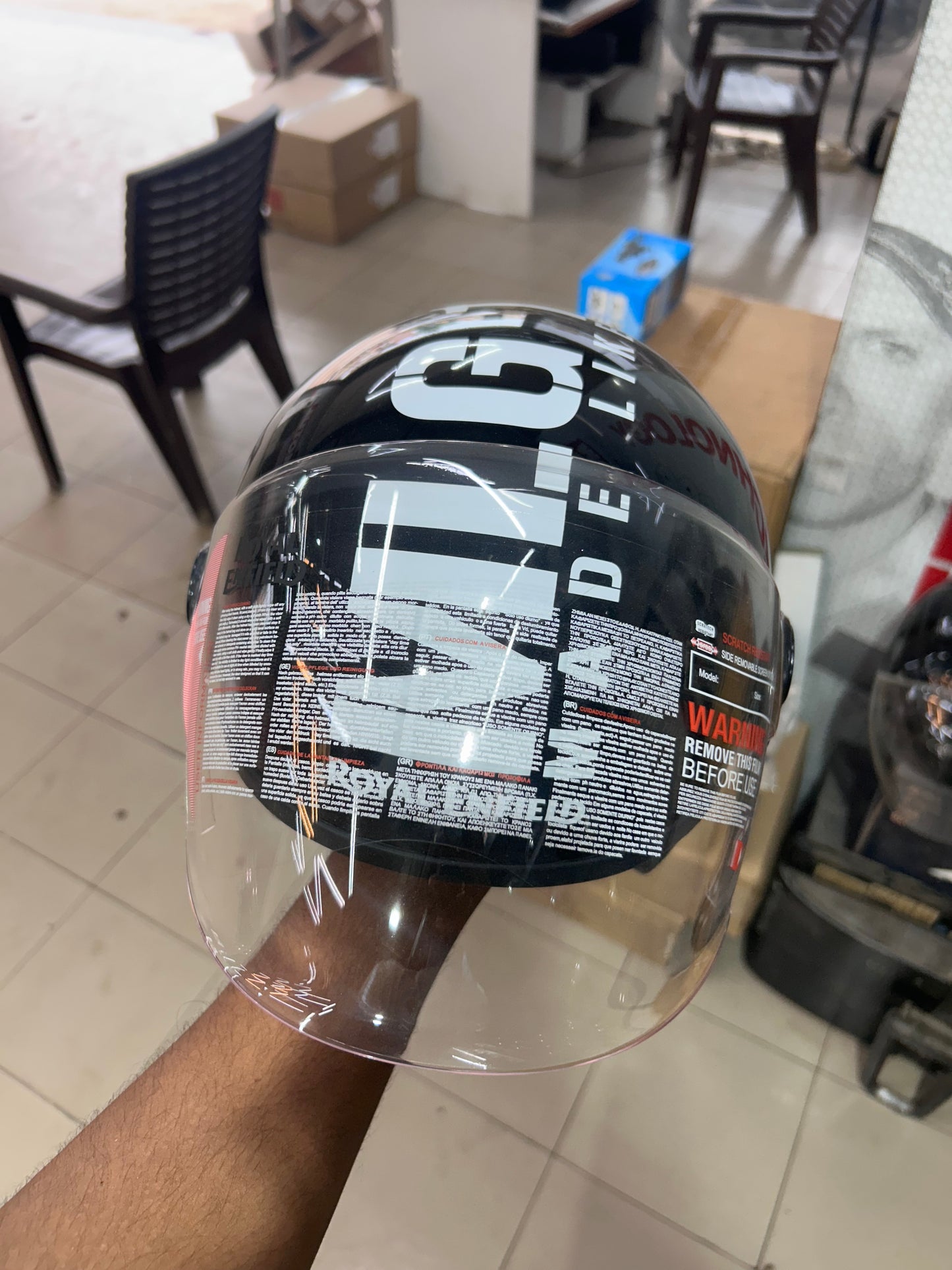 Royal Enfield Jet 1901 Open Face Helmet – Gloss Black – L & XL Sizes (HESS22001 / OP MLG)