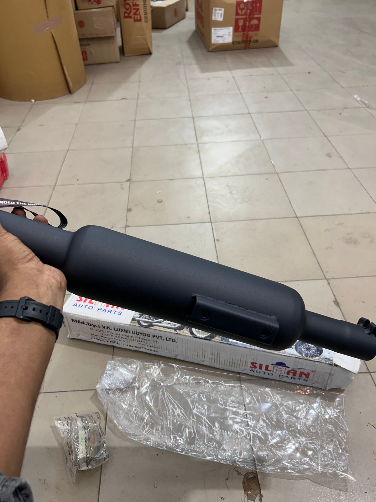 Silman Short Punjab Big Mouth 57mm Black Silencer for Classic 350 Reborn, Meteor 350 & Bullet 350 J-Series | LSM4-B