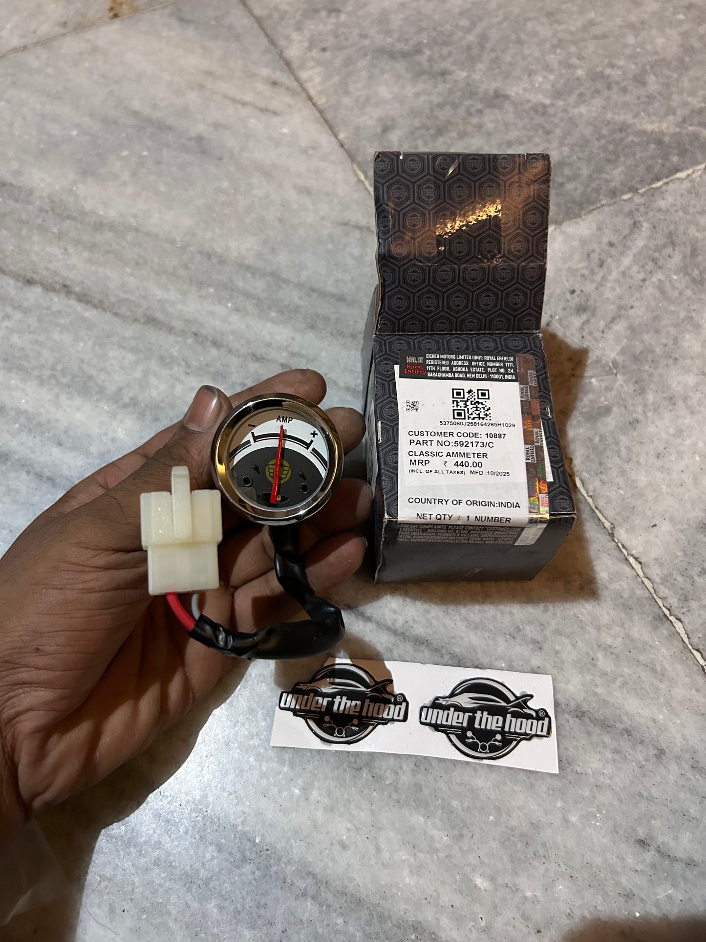 Royal Enfield 592173/C Ammeter – OEM Analog Gauge for Classic 350 & Classic 500 BS4 (UCE)