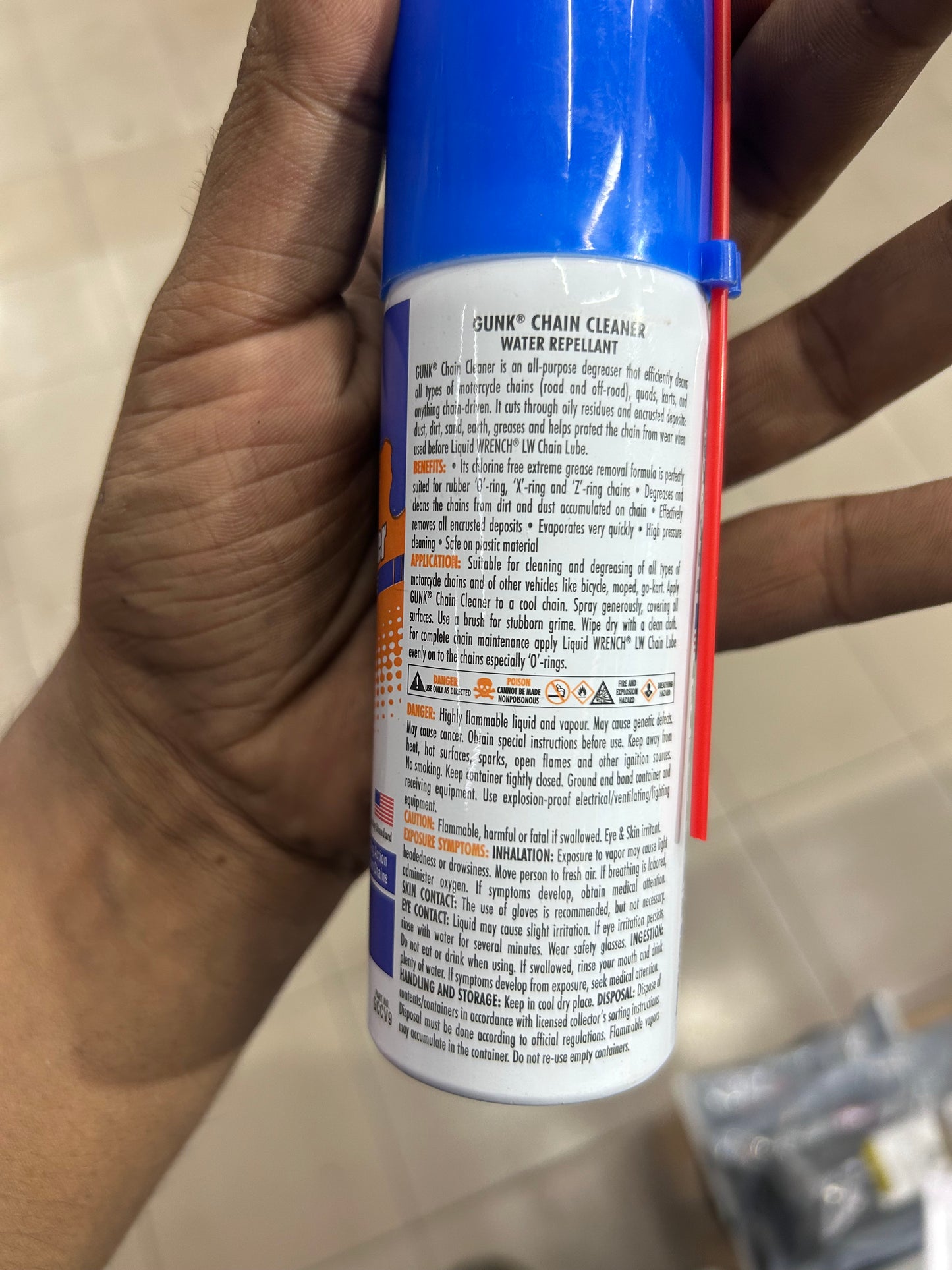 GUNK Chain Cleaner (Chlorine-Free, 125ml) by Veedol – High-Performance Chain Degreaser for Motorcycles & Bicycles – Safe on O-ring, X-ring, Z-ring