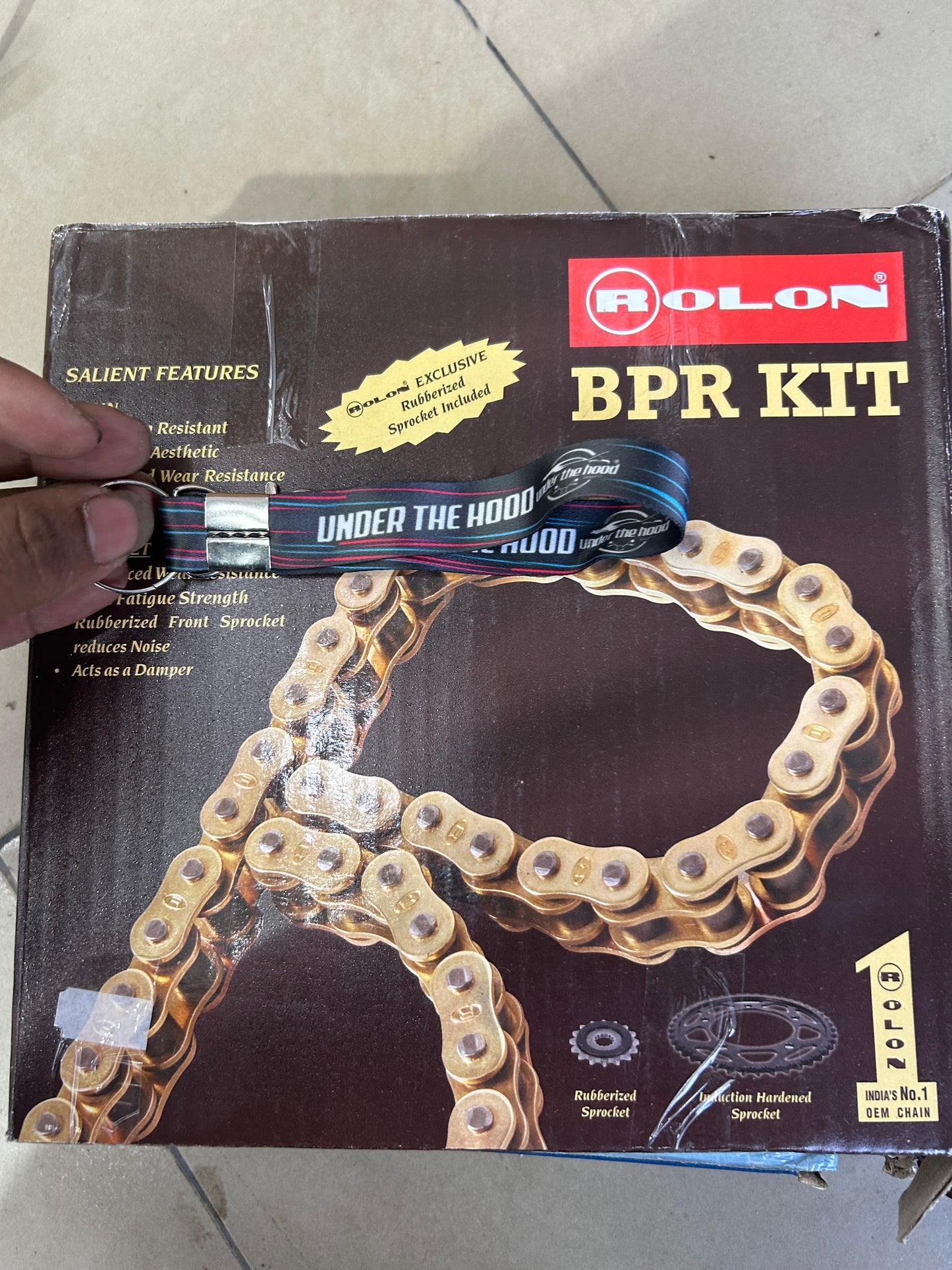 Rolon HXRC 269 Brass X-Ring Chain & Sprocket Kit for Bajaj Dominar 400 (120L / 15T / 45T)